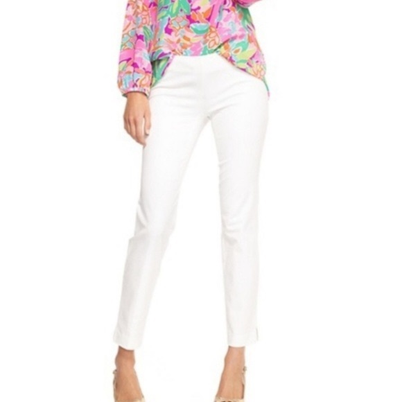 Lilly Pulitzer White Hepburn Cigarette Pants Size 2 - Picture 1 of 4